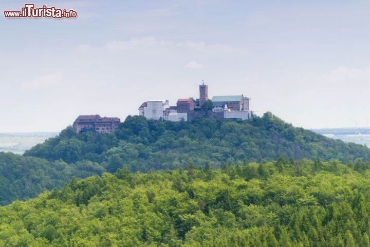 Immagine Il Castello di Wartburg visto in lontanaza dalle verdi colline della Turingia in Germania - © bluecrayola / Shutterstock.com
