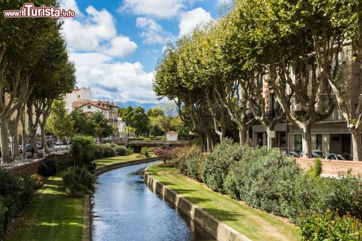 Immagine Il canale La Basse, una derivazione del fiume Tet, si trova nel centro di Perpignan in Francia - © alexsalcedo / Shutterstock.com