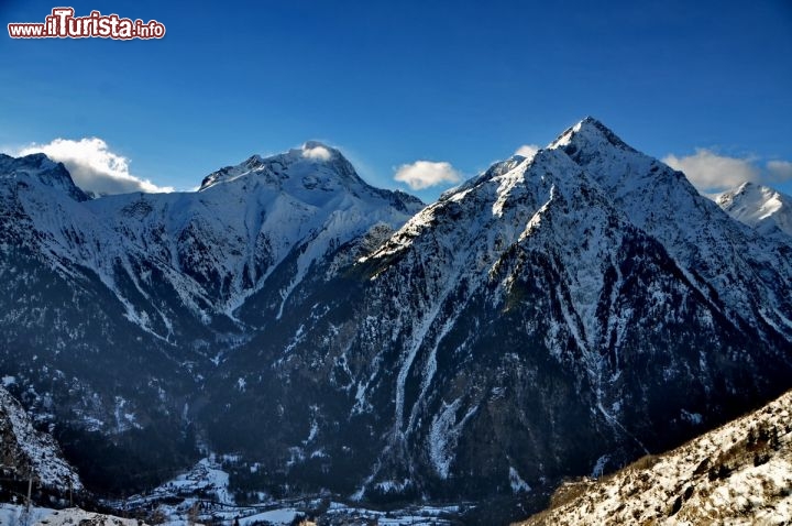 Immagine Le montagne a sud di Les Deux Alpes in Francia: il monte Muzelle a destra, a sinistra le cime della Tete de Lauranoure