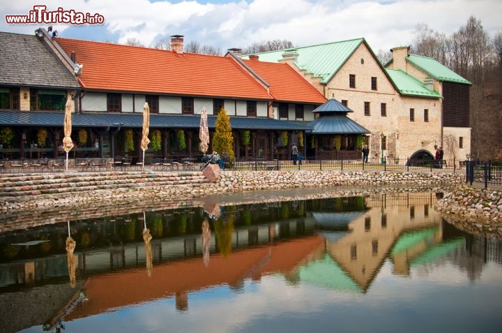Immagine Parco Belmontas a Vilnius: i riflessi degli edifici sull'attiguo laghetto - © Anna Lurye / Shutterstock.com