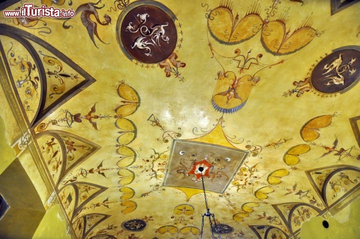 Immagine Soffitto a grottesche in un grande salone del Castello di Bevilacqua
