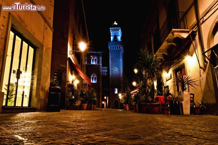 Immagine Il centro di Piombino in notturna con la Torre del Municipio - © Eddy Galeotti / Shutterstock.com