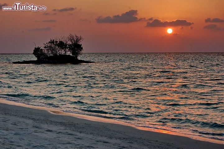 Immagine L'isola di Asdu, tramonto nell'atollo di Malé Nord, Maldive.