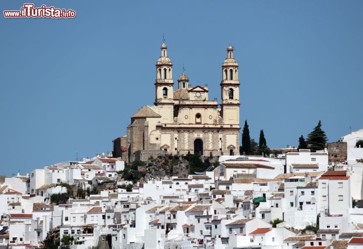 Immagine Il pueblo blanco di Olvera sormontato dalla cattedrale barocca. Ci troviamo in Andalusia, nel sud della Spagna - © Philip Lange / Shutterstock.com