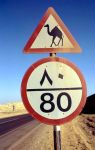 Cartello stradale nel deserto dell'Oman - di ...