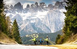 Escursione in mountain bike sulle Dolomiti vicino alla Val Gardena - © TDway / Shutterstock.com