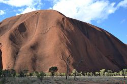 Le ripide pareti di Uluru (Ayers Rock), Australia - Gli strati di arenaria e conglomerati di Ayers Rock si tuffano quasi in verticale nella pianura, e da circa 150 anni sfidano i più ...