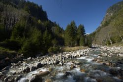 Un torrente alpino della zona di Trebesing in Carinzia: qui la natura rigogliosa dell'Austria offre sentieri per trekking e attrazioni ideali per famiglie con bambini