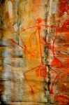 Arte aborigena su delle rocce della regione di Jubiru nel Kakadu National Park, in Australia 