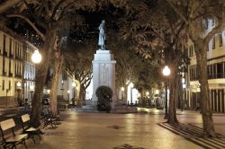 Avenida Arriaga (Funchal) in uno scatto notturno. Al centro il monumento in onore di João Gonçalves Zarco - foto © Konrad Weiss / Shutterstock.com