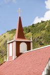 Dettaglio architettonico di una chiesa sull'isola di Saba, Antille Olandesi.

