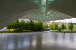 Edifici visti dall'ingresso del Palacio de Exposiciones y Congresos di Oviedo, Asturie, Spagna.
Inaugurata nel maggio 2011, questa costruzione si trova poco distante dal centro storico; ...