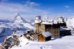 Il Gornergrat, hotel ed osservatori con vista sul cervino a Zermatt in Svizzera