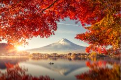 Il lago Kawaguchiko, uno dei più belli del mondo, specialmente con il Foliage e in Monte Fuji sullo sfondo