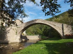 Il Ponte della Maestà del XIV secolo sul fiume Montone a Portico di Romagna. - © Gaia Conventi / Shutterstock.com