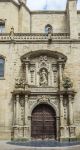 La facciata laterale della concattedrale di Santa Maria de la Redonda a Logrono, nei pressi di Calahorra. Questa chiesa appartiene alla diocesi cattolica romana di Calahorra.
