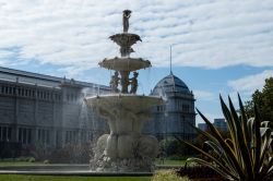 La fontana del Carlton Garden a Melbourne (Australia) con il Royal Exhibition Building sullo sfondo  - © aiyoshi597 / Shutterstock.com