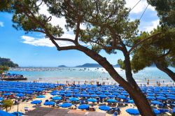 la spiaggia Baia Blu di Lerici sulla riviera di Levante in Liguria
