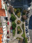 Panorama dall'alto del Jardim das Maes a Viseu, Portogallo. Questo grazioso giardino si trova nel centro della città: deve il suo nome, Giardino delle Madri, per la presenza di una ...