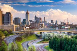Una suggestiva veduta panoramica della città di Atlanta, Georgia, Stati Uniti d'America.
