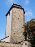Torre Haspelmathturm di Hameln, Germania. Un particolare della costruzione in pietra di questa torre cittadina - © Bildagentur Zoonar GmbH / Shutterstock.com