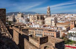 Vista panoramica su Malaga dall'Alcazaba, ...