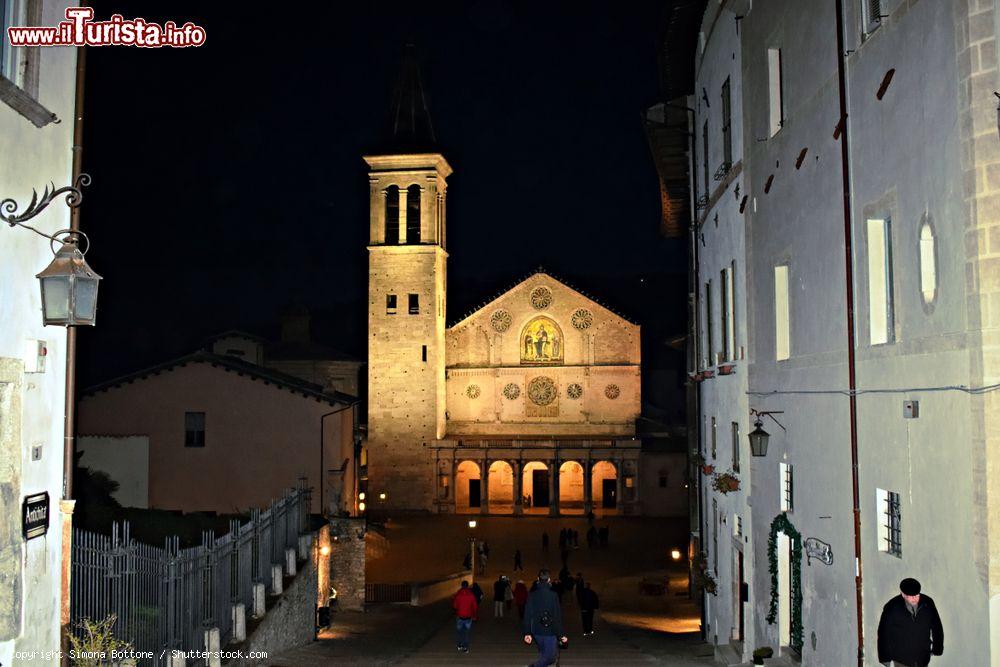 Immagine Veduta by night della cattedrale di Santa Maria Assunta in piazza del Duomo a Spoleto, Umbria - © Simona Bottone / Shutterstock.com