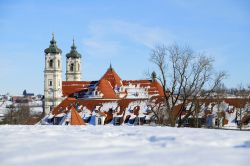 Il monastero di Ottobeuren in Baviera in una giornata invernale, Germania