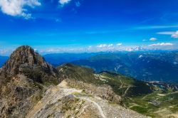 Veduta sul monte Saulire e su Courchevel 1850, parco nazionale della Vanoise, Alpi francesi.
