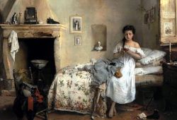 Triste presentimento, il quadro di Gerolamo Induno si trova nella Pinacoteca Brera di Milano