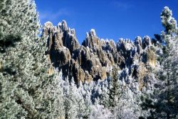 La formazione rocciosa dei Needles in inverno