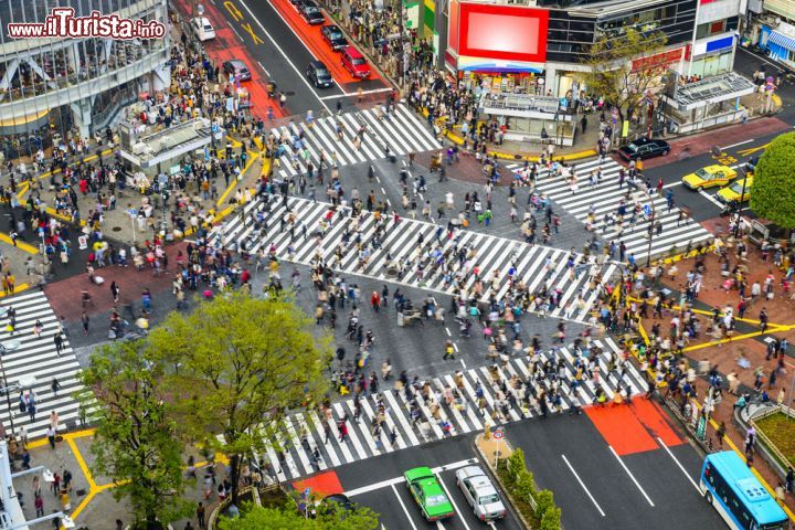 Immagine Tokyo: l'attraversamento pedonale di Shibuya Crossing uno degli incroci più trafficati del mondo