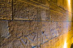 Dettaglio dei geroglifici all'interno del Tempio di Debod a Madrid. Fu costruito agli inizi del II° secolo a.C. in onore della divinità Amon nella località di Debod, Egitto. ...