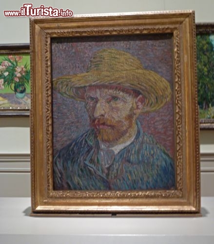 Immagine Autoritratto di Van Gogh con cappello di paglia - Dipinto a Parigi 1887/8 - Esposto al Museo Metropolitan di New York