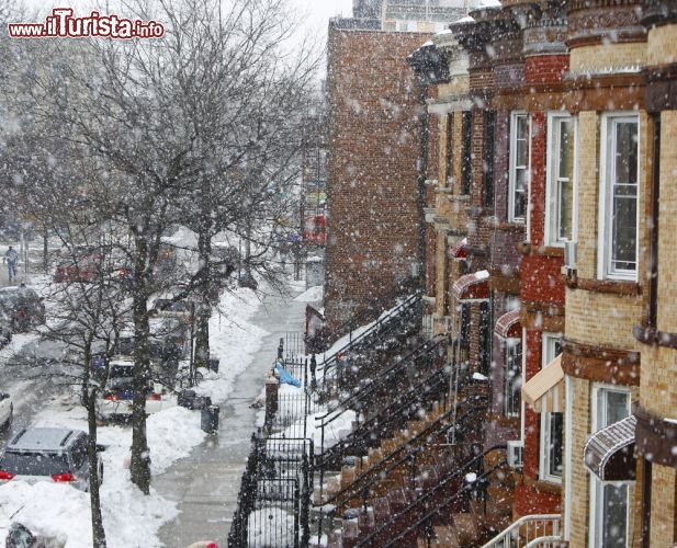 Immagine Nevicata a Brooklyn, nei pressi di Staten Park a New York City - © a katz / Shutterstock.com