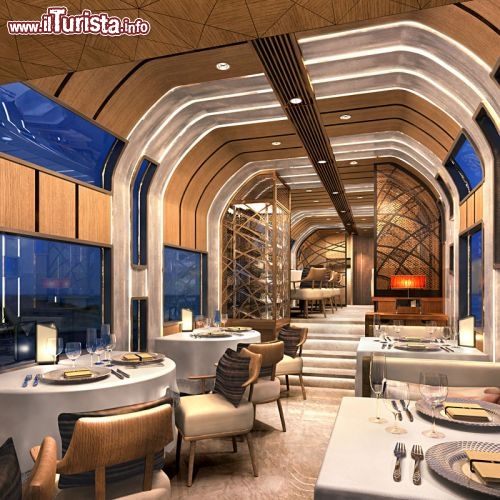 Il vagone ristorante del treno a sette stelle del Giappone offirà il meglio della cucina del paese del Sol Levante e specialità internazionali - © Ken Okuyama Design / www.kenokuyamadesign.com