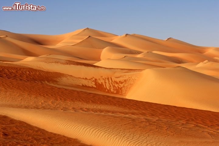 Immagine Il cosiddetto "Quartiere Vuoto" (Rub Al Khali) è un terreno desertico spettacolare nei pressi di Abu Dhabi, nella regione sud-occidentale dell'emirato. Poco popolata, ancora intrisa di antiche tradizioni beduine, la zona è da poco accessibile ai turisti e fa da scenario, dal 2009, al resort di lusso Qasr Al Sarab (Mirage Palace) - © David Steele / Shutterstock.com