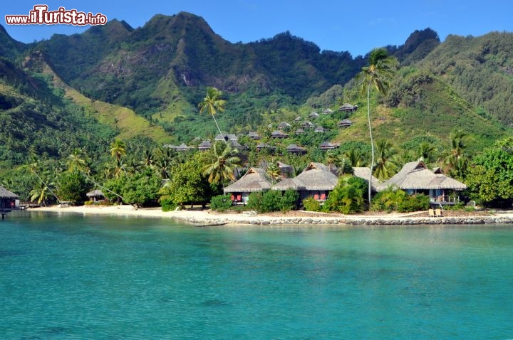 Immagine Bungalowdi villaggio turistico sulla costa ovest di Moorea, in Polinesia Francese, arcipelago delle Isole della Società