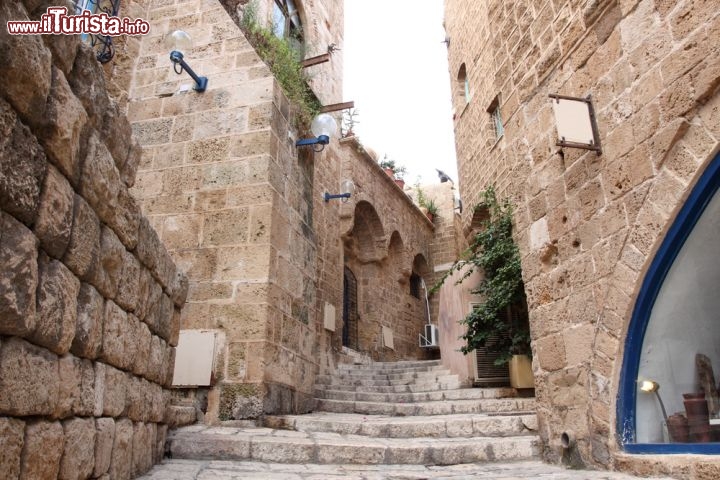 Immagine Centro storico dell'antica città di Jaffa, località marittima a sud di Tel Aviv, Israele. In passato si sviluppava interamente su terrazzamenti, e ancora oggi, benché si sia ampliata, conserva la sua struttura pittoresca con scalinate, saliscendi e viottoli tortuosi - © Joshua Haviv / Shutterstock.com