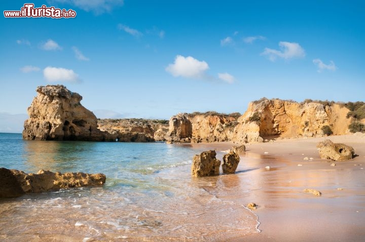 Immagine Costa dell'Algarve nei pressi di Albufeira - Grazie al clima mite durante tutto l'anno, al mare cristallino e alla straordinaria bellezza dei suoi paesaggi, questo centro del Portogallo meridionale si presenta a ovest con scogliere selvagge dove villaggi di pescatori fanno da protagonisti indiscussi del panorama e a est con rilievi dolci e sabbiosi. Caratteristiche uniche che la rendono meta perfetta per il turismo attratto anche dalla caratteristica architettura in stile moresco e dall'ottima gastronomia di cui si possono assaporare tutte le specialità © anyaivanova / Shutterstock.com