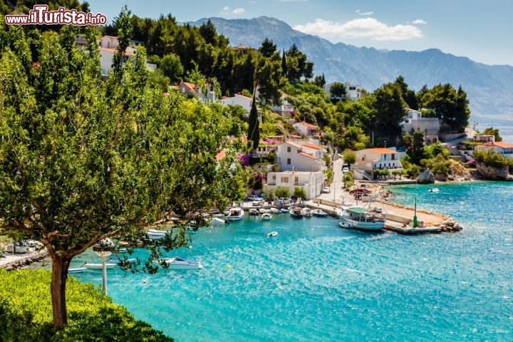 Immagine Nei pressi di Spalato, lungo la costa dalmata croata, si susseguono le spiagge e le calette bagnate da un mare Adriatico cristallino - © anshar / Shutterstock.com