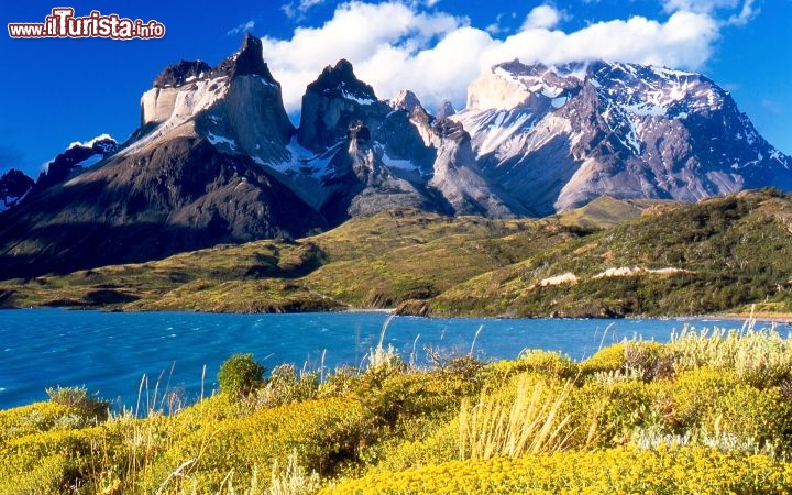 Immagine Cuernos del Paine, le magiche cime del Parque Nacional del Torres del Paine, viste dalle sponde del Lago Pehoe in Cile - Cortesia Foto Miguel Vieira, Wikipedia - © Birute Vijeikien / Shutterstock.com