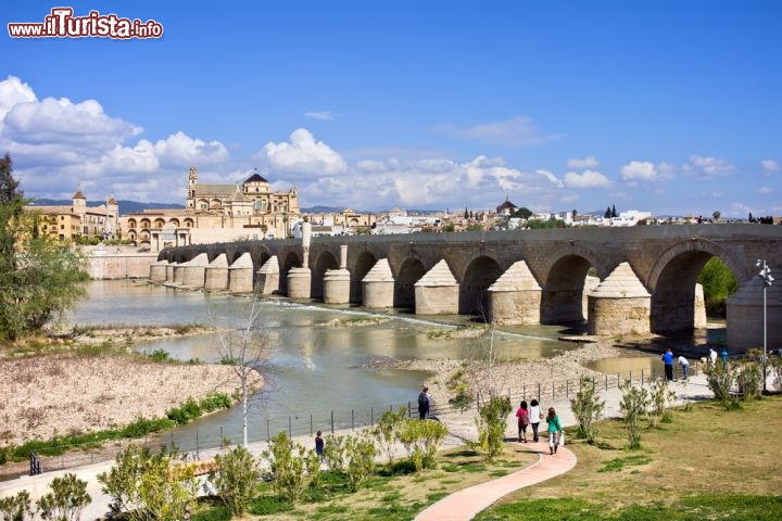 Immagine Fiume Guadalquivir a Cordova con il ponte romano che conduce al centro storico di Cordoba, in Spagna, Andalusia - © Artur Bogacki / Shutterstock.com