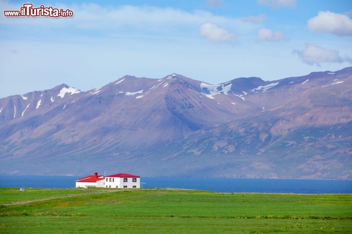 Immagine Nei dintorni di Seydisfjordur, Islanda, basta avere un tetto rosso per risaltare sul paesaggio verde e blu - © Max Topchii / Shutterstock.com