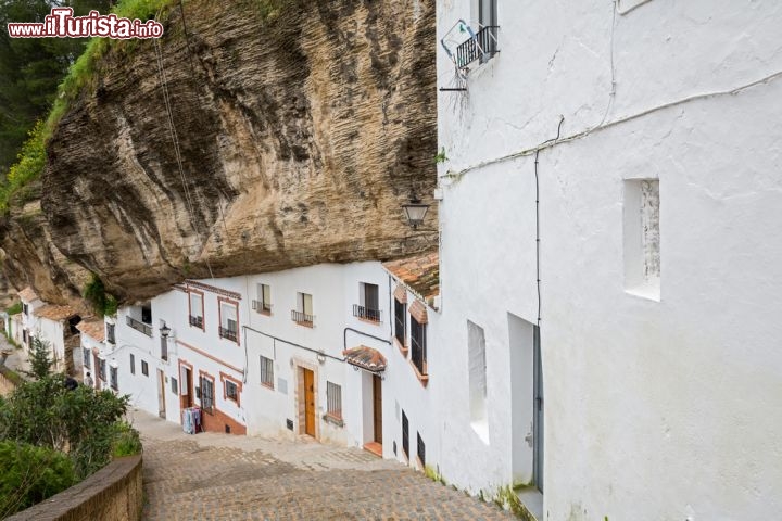 Immagine Gli edifici ricavati nelle rocce della gola del Rio Trjo a Setenil de las Bodegas, nei pressi di Ronda, in Andalusia - © FCG / Shutterstock.com