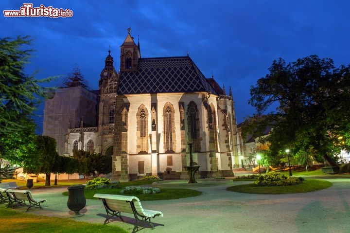 Immagine Fotografia notturna della bella Cattedrale di Santa Elisabetta, in centro a Kosice - © Filip Fuxa / Shutterstock.com
