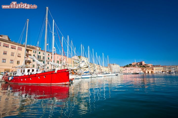 Immagine Portoferraio, nel nord dell'Isola d'Elba, non è solo il punto di arrivo dei traghetti da Piombino. Se ci si ferma ad apprezzare la città - la più popolosa dell'isola- ci si accorge della sua vivacità: i colori brillanti delle barche nel porto e delle case schierate lungo il mare, insieme al viavai di pescatori, passanti e turisti, mettono allegria e ne fanno uno scenario incantevole per una passeggiata estiva  - © Luciano Mortula / Shutterstock.com