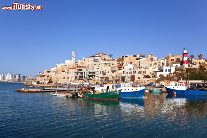 Immagine Il porto di Giaffa, a pochi chilometri dal centro di Tel Aviv (Israele), è uno dei più antichi del mondo. Vale la pena di camminare lungo il molo di questo luogo colorato e piacevolmente chiassoso, da dove, secondo la leggenda, salpò il profeta Giona per poi ritrovarsi nel ventre di una balena - © volkova natalia / Shutterstock.com