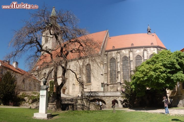 Immagine Cattedrale di San Martino a Bratislava, Slovacchia - Situata al limite occidentale della città vecchia, sotto il castello, la cattedrale è famosa per essere stata in passato, fra il 1563 e il 1830, sede delle incoronazioni dei sovrani d'Ungheria, fra cui la famosa Maria Teresa d'Austria. La sua costruzione iniziò nel XIV° secolo su un sito precedentemente occupato da una chiesa romanica e da un cimitero. Consacrata nel 1452, gli interventi di completamento proseguirono anche nei secoli successivi. La torre campanaria è alta 85 metri e domina il paesaggio urbano della città vecchia: la parte superiore, danneggiata da un fulmine, venne poi ricostruita in stile barocco, per poi essere nuovamente risistemata dopo i danni causati da un incendio. Oggi in cima si trova una grande riproduzione della corona di Santo Stefano placcata in oro.