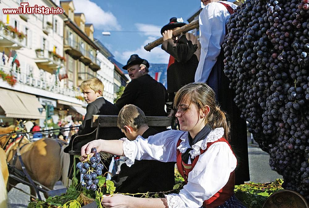 Immagine Il Carro con l'uva gigante alla Festa dell'Uva di Merano in Alto Adige - © Frieder Blickle / www.merano-suedtirol.it/